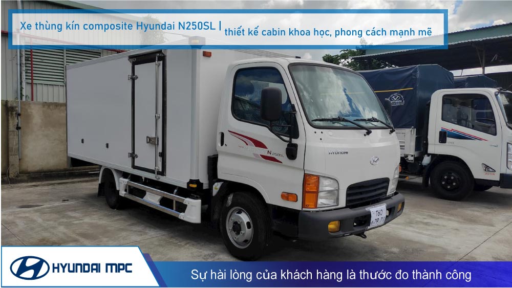 Giá xe tải Hyundai Mighty N250SL thùng kín composite 2T - 2.5T